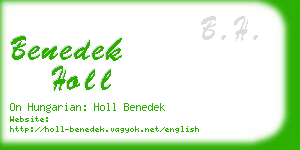 benedek holl business card